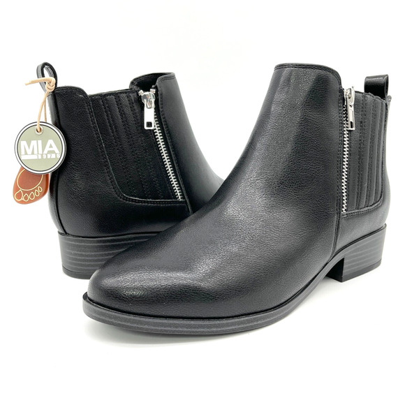 MIA Benicio Ankle Boot Womens 9 Black Classic Rocker Moto Boho Grunge Punk Retro - Picture 1 of 8
